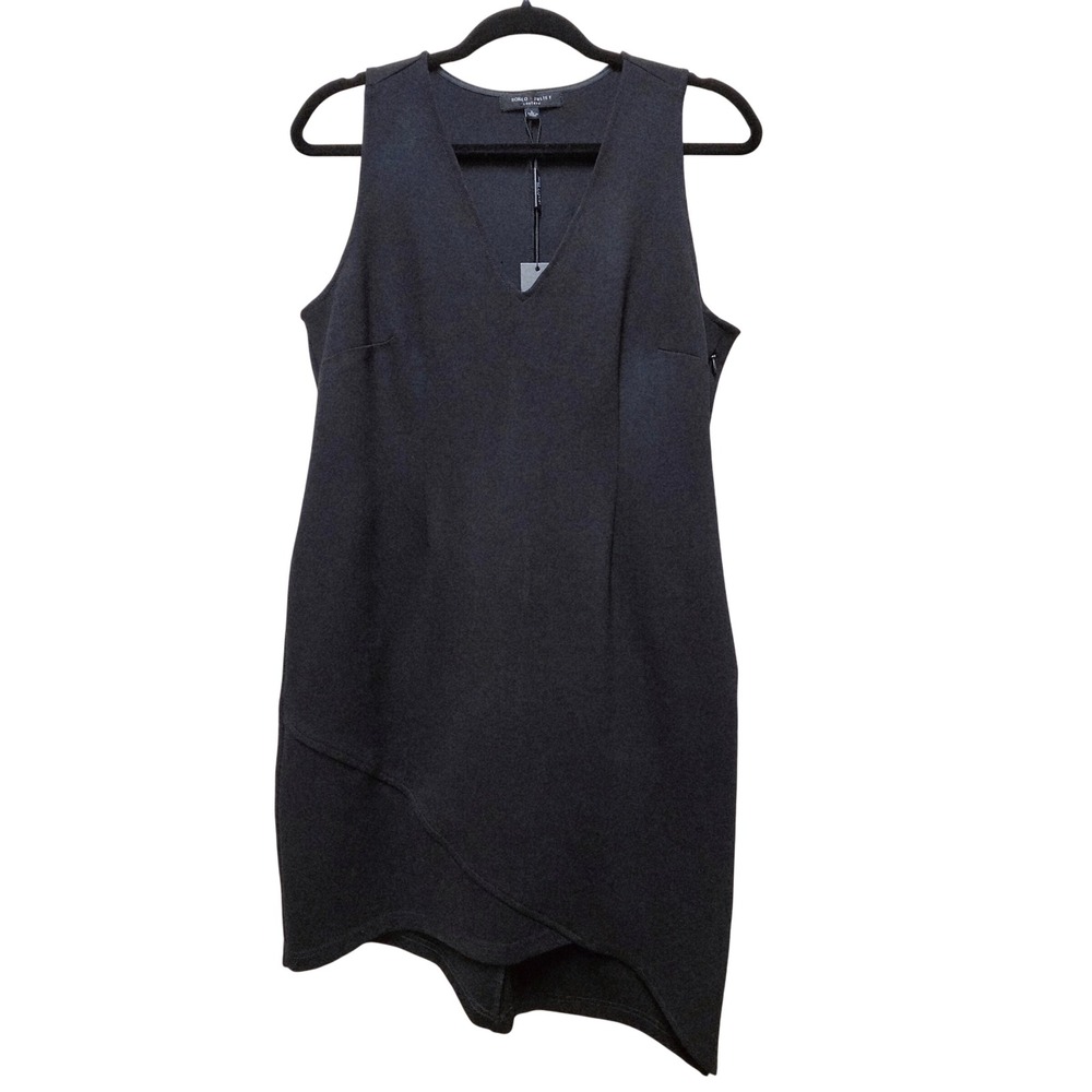 NWT Romeo + Juliet Couture Black Sleeveless V-Neck Asymmetrical Hem Dress Size L